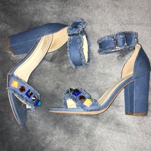 Denim heels
